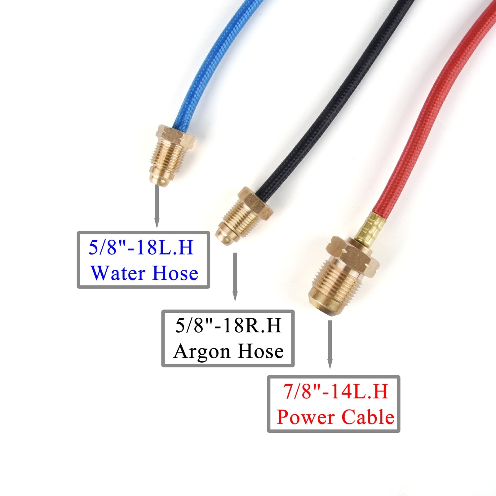 WP20 WP20F TIG Welding Torch Rubber Red Hose 4M/13.12ft  250 Amp - Water Cooled TIG Torch  L.H Stud Connector/Adaptor - KiwisLove