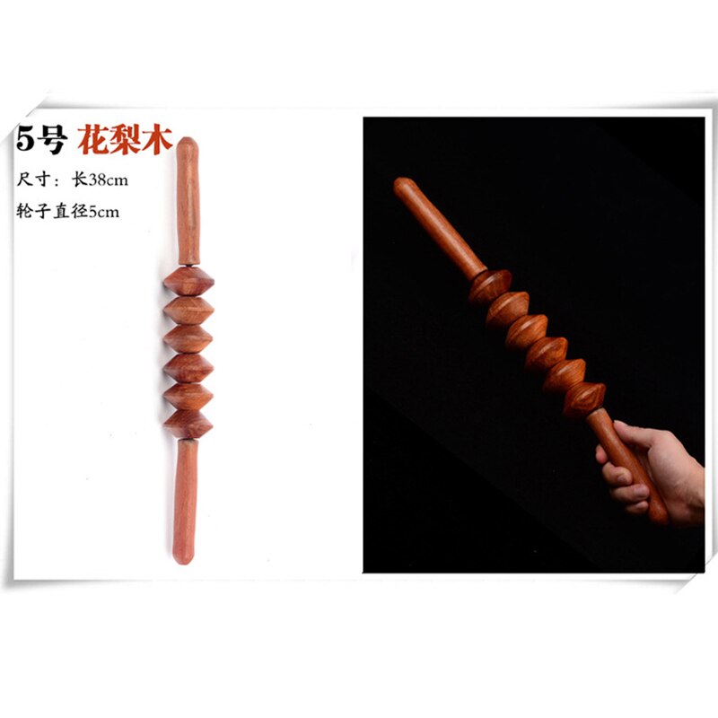 Wooden Exercise Roller Fine Wheel Shaft Whole Body Massage Roller Waist Back Trigger Point Massage Neck Leg Wooden Massager - KiwisLove