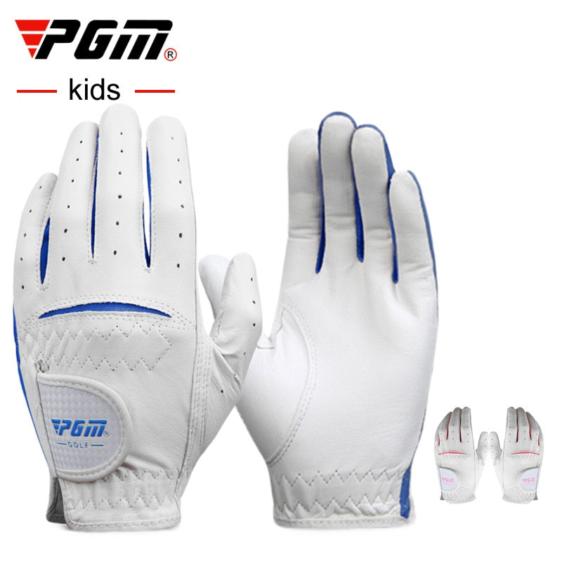 PGM 1 Pair Kids Golf Gloves Boys Girls Cape Kid Genuine Leather Sport Hand Glove Wear Breathable Training Protective ST023 - KiwisLove