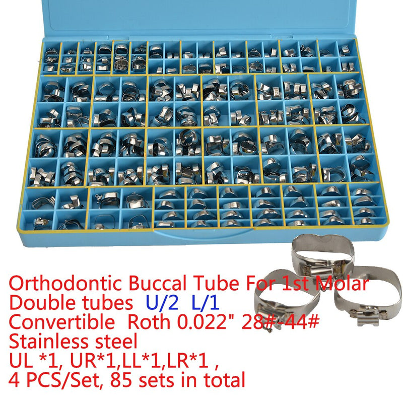 85 Set Total (4 PCS/Set) Dental Orthodontic 1st Molar Bands M Series Prewelded With Convertible Roth Tubes Roth.022 - KiwisLove