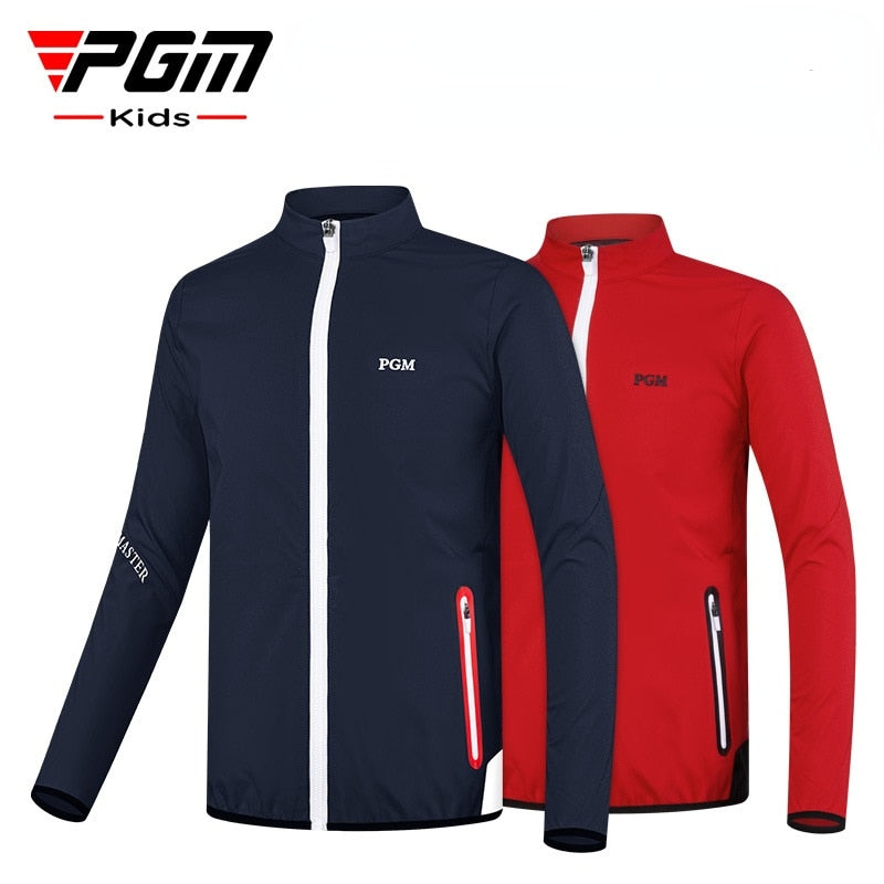 PGM Children&#39;s Golf Jacket Autumn and Winter Fashion Boys Wear Zipper Windbreaker Youth Windproof Warm Clothes - KiwisLove