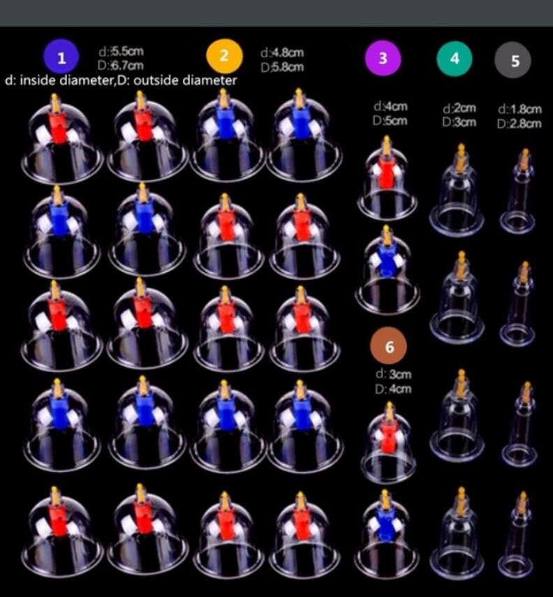 Professional 12 24 32Pcs Medical Chinese Vacuum Body Cupping Massager Therapy Cans Vacuum Cupping Slimming Body Relax Banks Tank - KiwisLove