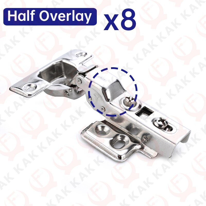 KAK 8 Pieces Stainless Steel Cabinet Hinges Soft Closing Hydraulic Door Hinge Damper Buffer Kitchen Cabinet Furniture Hardware - KiwisLove