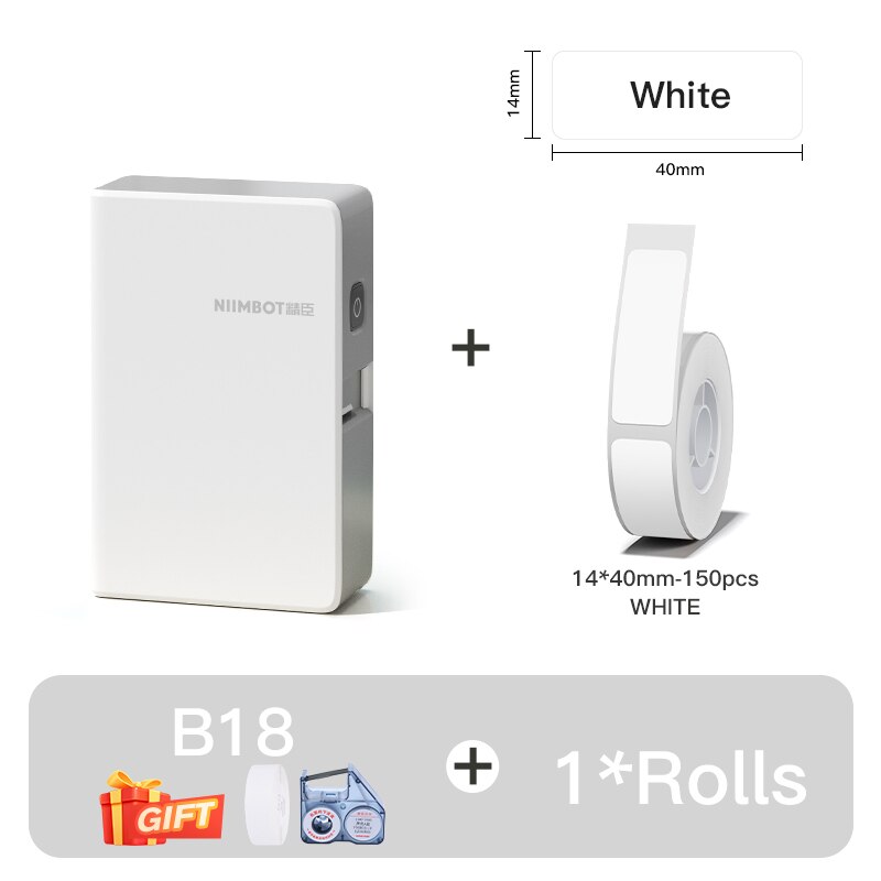 NIIMBOT B18 Mini Portable Label Printer Thermal Transfer Pocket Printer Inside Black Ribbon Sticker Maker With Long Life Labels - KiwisLove