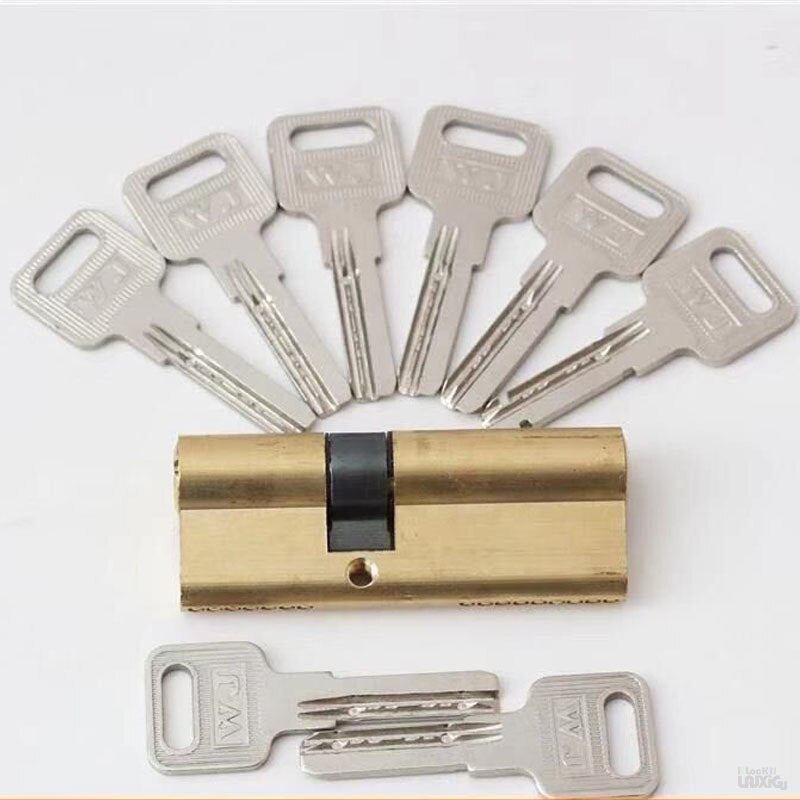 Door Cylinder Biased Lock 65 70 80 90 115mm Cylinder AB Key Anti-Theft Entrance Brass Door Lock Lengthened Core Extended Keys - KiwisLove