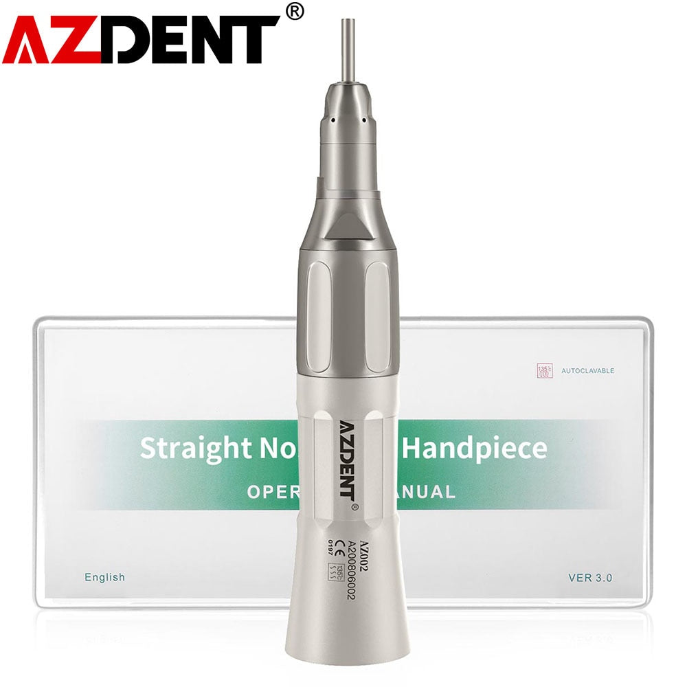 Dental Low Speed Handpiece Kit Contra Angle Straight Air Motor External Water Spray HP Burs - KiwisLove