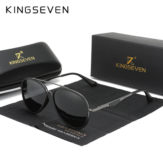 KINGSEVEN 2022 Brand Classic Pilot Polarized Sunglasses Men's Driving Male Sun Glasses Eyewear UV Blocking Oculos N7936 - KiwisLove