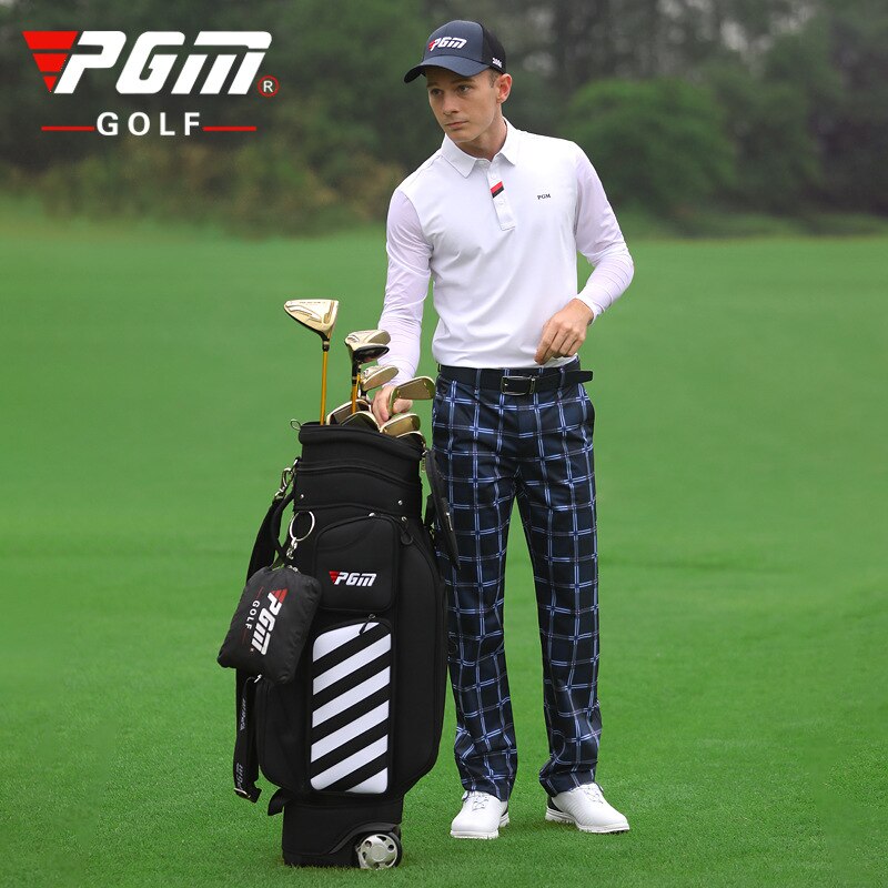 PGM Summer Mens Trousers Golf Pants Waterproof Plaid Pants Male Elastic Stretch Sports Trousers Outdoor Golf Sweatpants KUZ107 - KiwisLove
