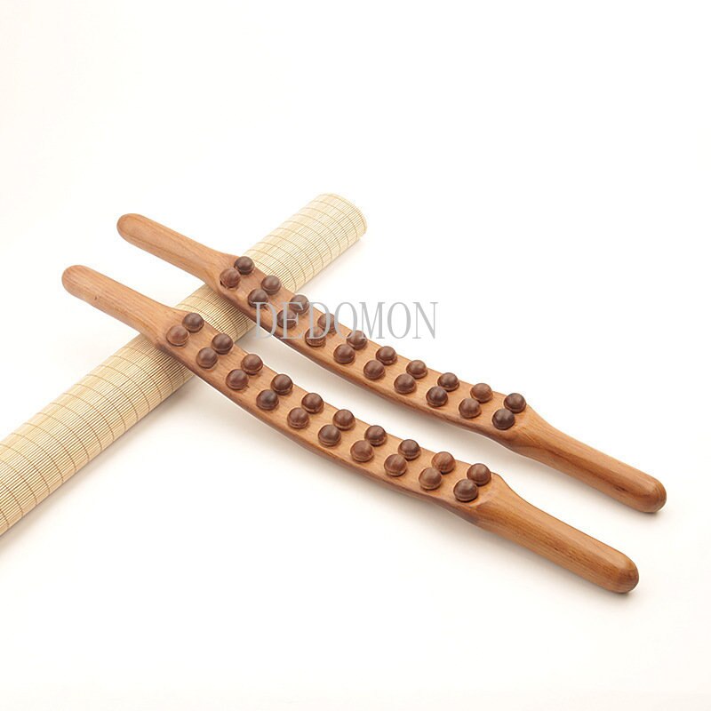 8/20 Beads Rolling Pin Universal Back Needle Massage Tendons Beech Wood Scraping Stick Point Treatment Guasha Relax Therapy Tool - KiwisLove