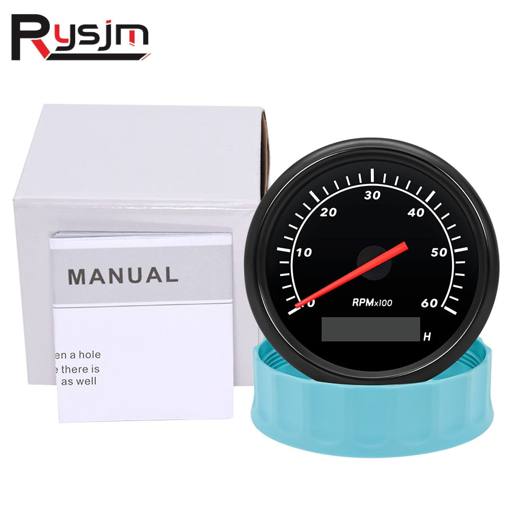 HD 6K Boat Tachometer Marine Tacho Meter Gauge LCD Hourmeter 12V/24V 6000 RPM 85mm Car Tachometer Toerenteller 12v Hour Meter - KiwisLove