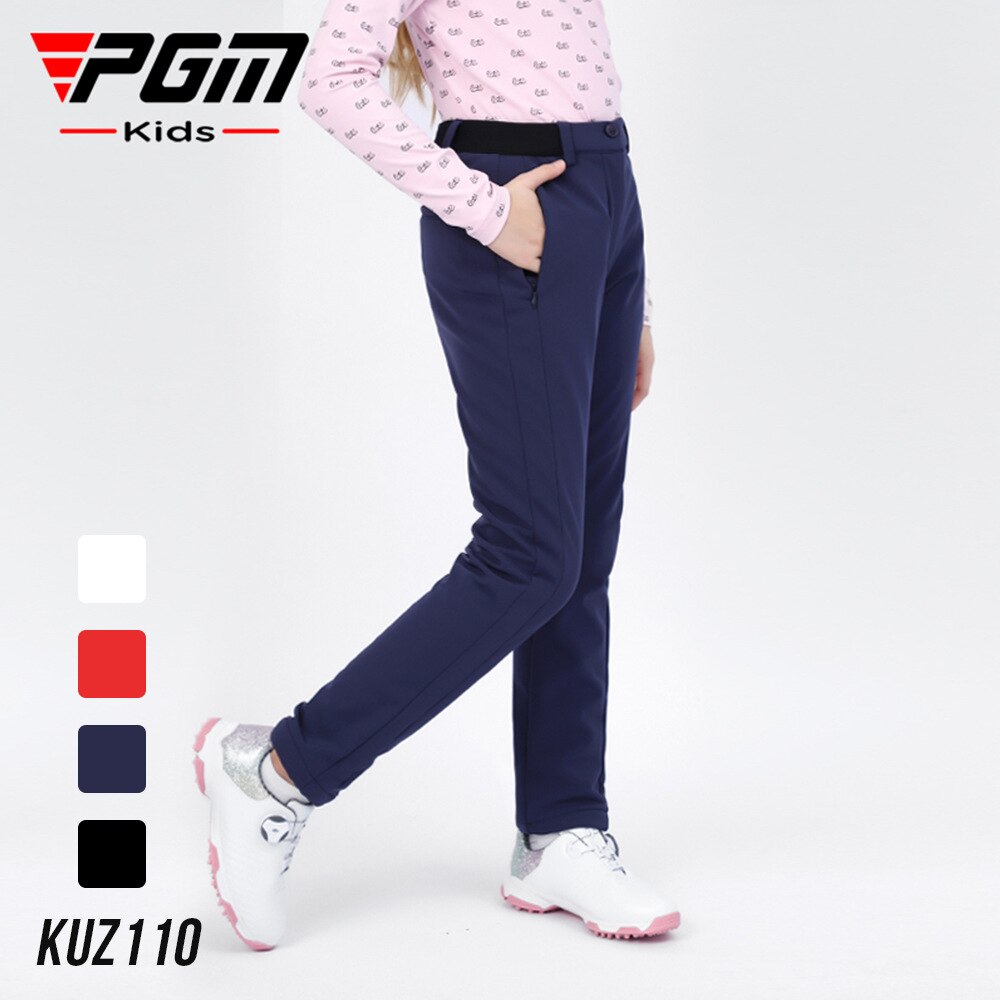 PGM Autumn Winter Waterproof Children Golf Trousers Thick Keep Warm Long Pant Boys girls Plus Velvet Golf Pants Windproof KUZ110 - KiwisLove