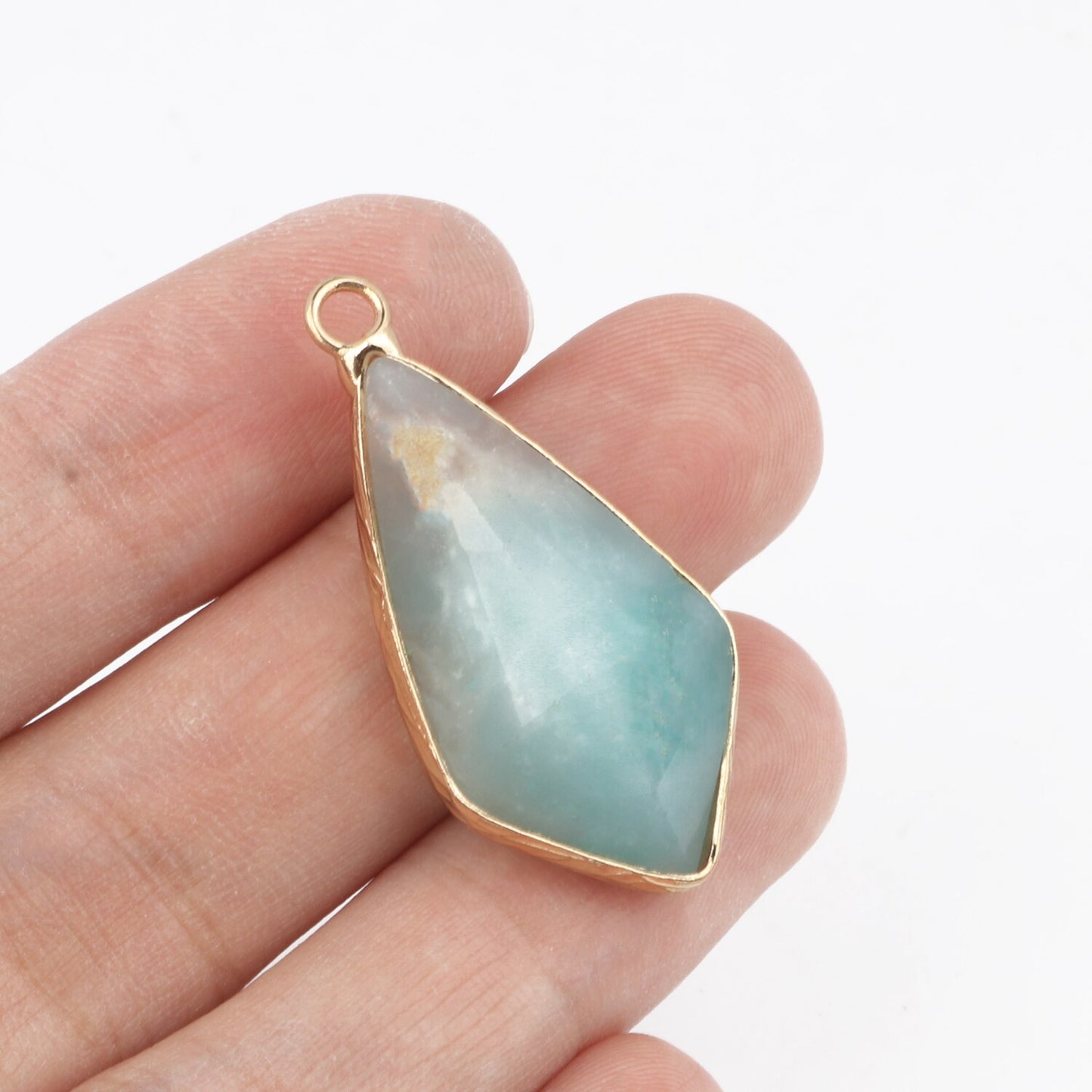 1pc Natural Green Amazonite Pendant Silver Gold Plated Multi Styles Charms Pendants for Necklace Women DIY Jewelry Accessories - KiwisLove