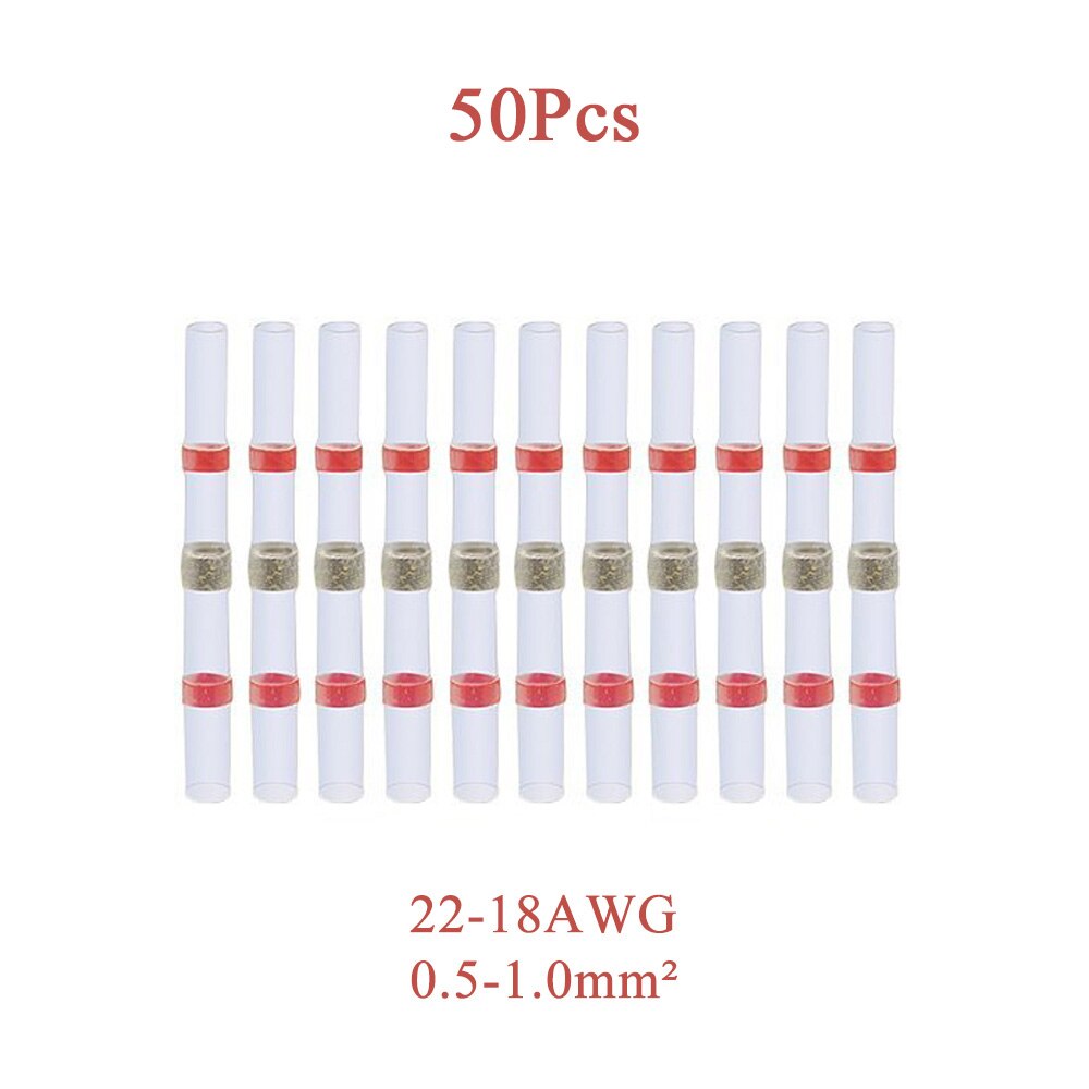 50~ 300PCS Solder Seal Wire Connectors, Heat Shrink Butt Connector, Waterproof Insulated Butt Splice Wire Terminals for Car Boat - KiwisLove
