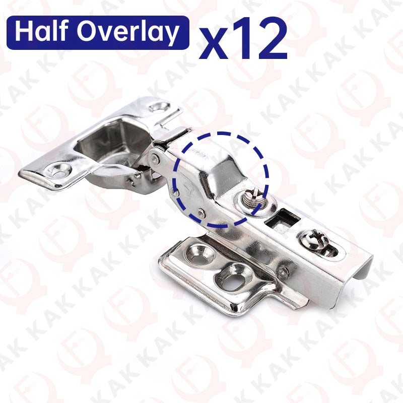 KAK 8 Pieces Stainless Steel Cabinet Hinges Soft Closing Hydraulic Door Hinge Damper Buffer Kitchen Cabinet Furniture Hardware - KiwisLove