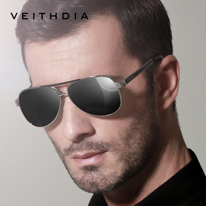 VEITHDIA Sunglasses Pilot Men Brand Designer Polarized UV400 Lens Vintage Fashion Sun Glasses Eyewear Accessories For Male  3152 - KiwisLove