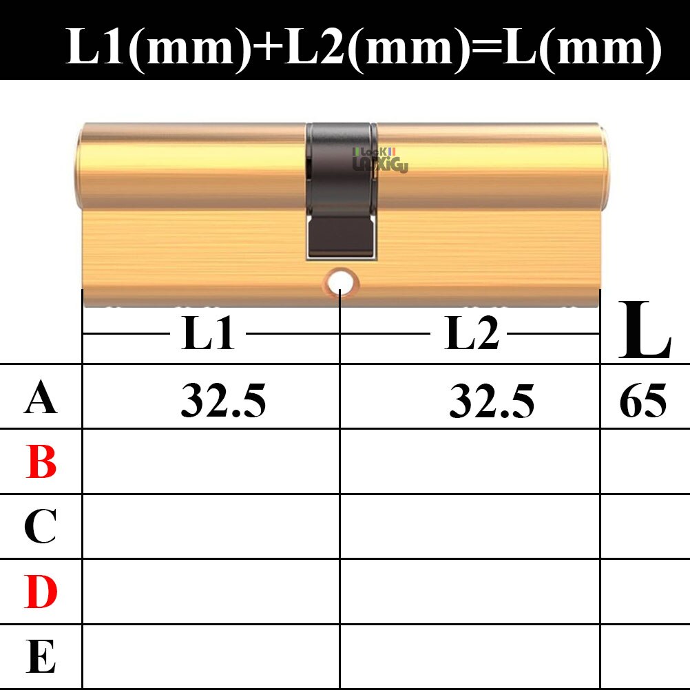 Door Cylinder Biased Lock 65 70 80 90 115mm Cylinder AB Key Anti-Theft Entrance Brass Door Lock Lengthened Core Extended Keys - KiwisLove