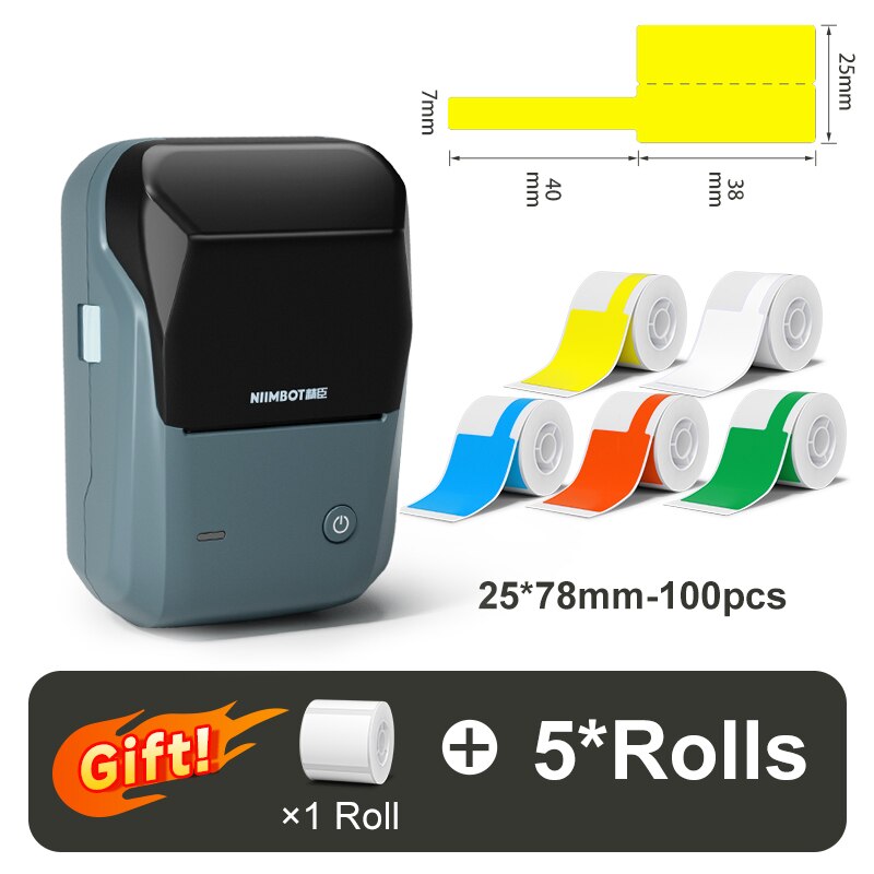 Niimbot B1 Thermal Label Printer Bluetooth Portable Pocket Label Maker Barcode QR Code Self-adhesive Sticker Labeling Machine - KiwisLove