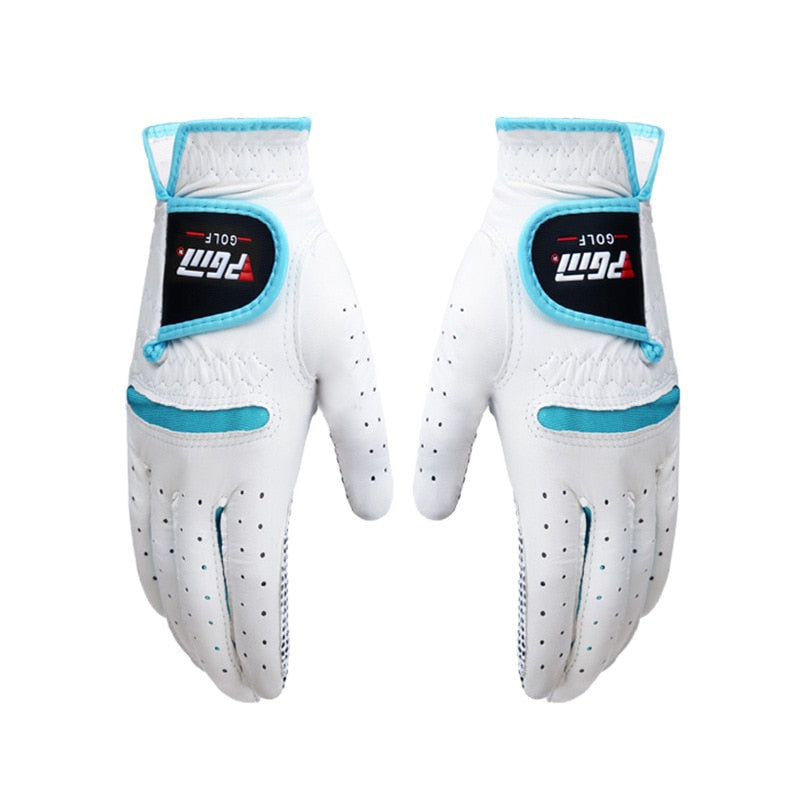 PGM Women Kids Real Leather Golf Gloves Soft Genuine Sheepskin Right Left Handed Palm Protector Training Golf Wear Accessories - KiwisLove