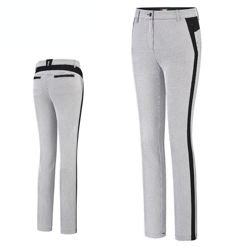 PGM Autumn Golf Clothing Women Plaid Pants Winter Sports Trousers Women&#39;s Slim Warm Sweatpant High Waist Can Put Golf Tee KUZ119 - KiwisLove