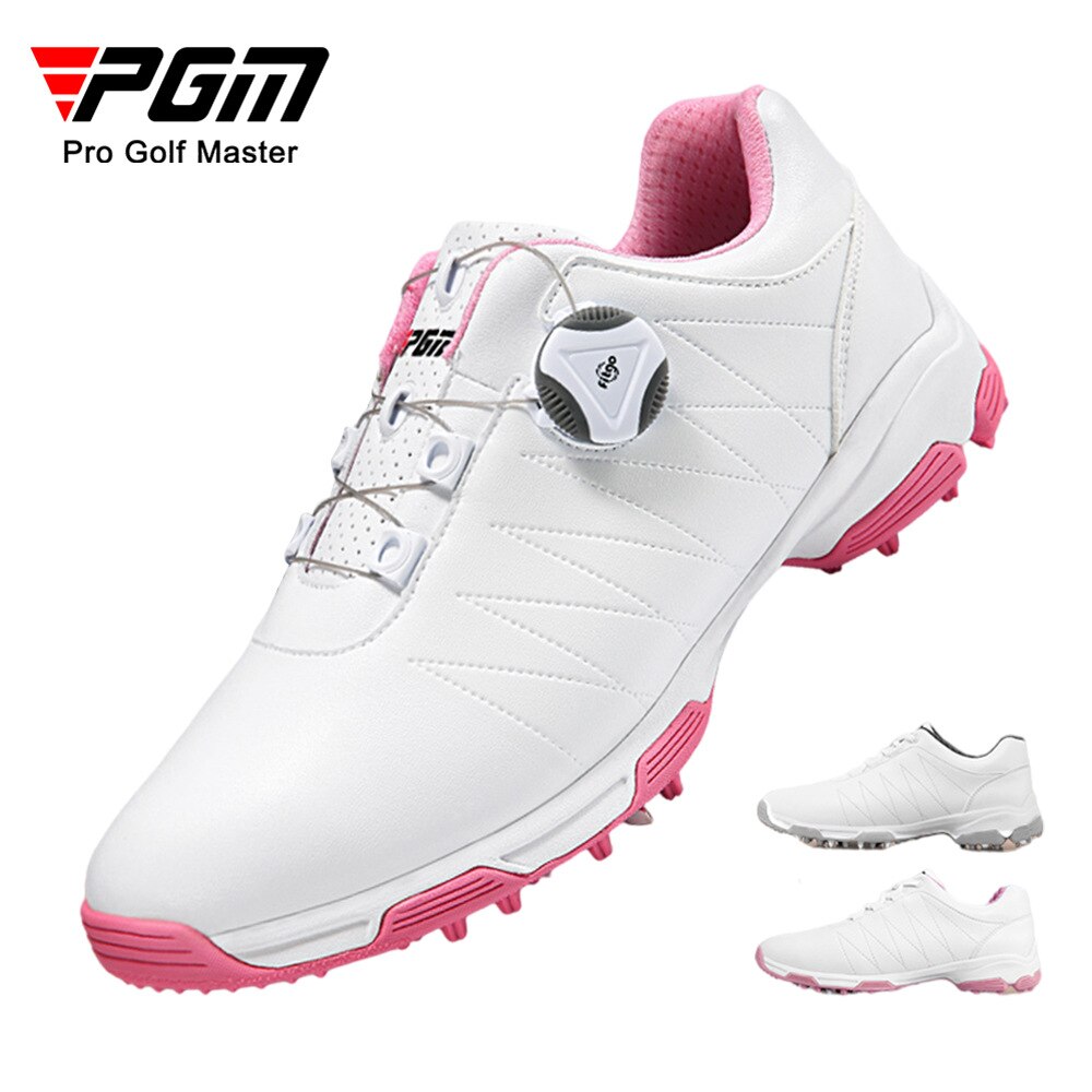 PGM Women Golf Shoes Waterproof Lightweight Knob Buckle Shoelace Sneakers Ladies Breathable Non-Slip Trainers Shoes XZ082 - KiwisLove