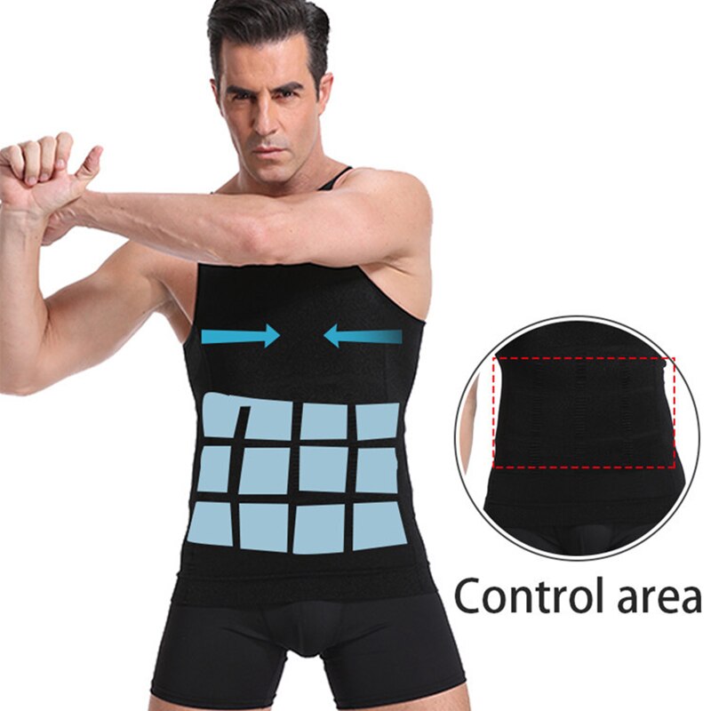 Men&#39;s Slimming Body Shapewear Corset Vest Shirt Compression Abdomen Tummy Belly Control Slim Waist Cincher Underwear Sports Vest - KiwisLove