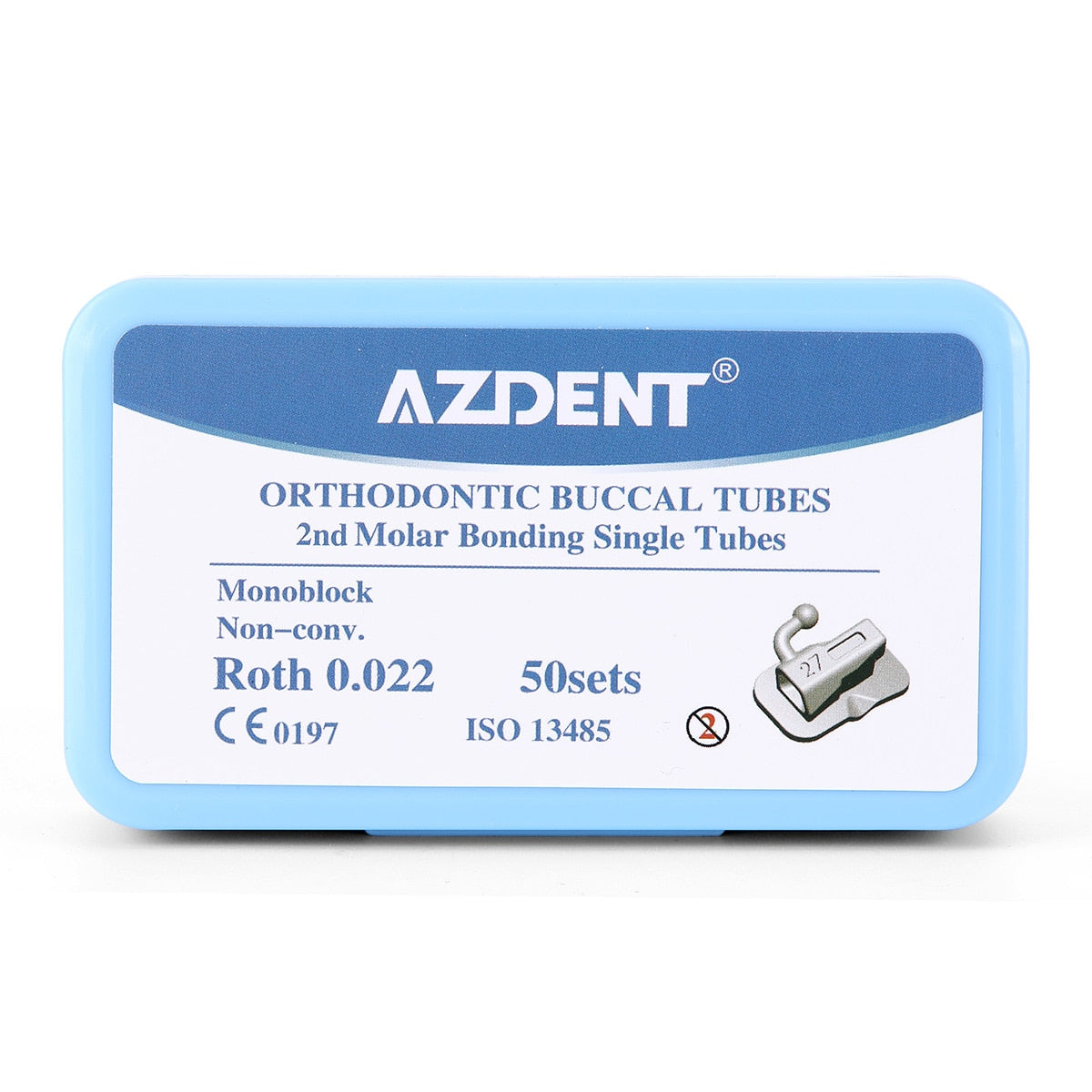 4Pcs/Set  20Sets=80Pcs AZDENT Dental Orthodontic Buccal Tubes 1st Molar Bondable Monoblock Non-Convertible Single Roth MBT 0.022 - KiwisLove