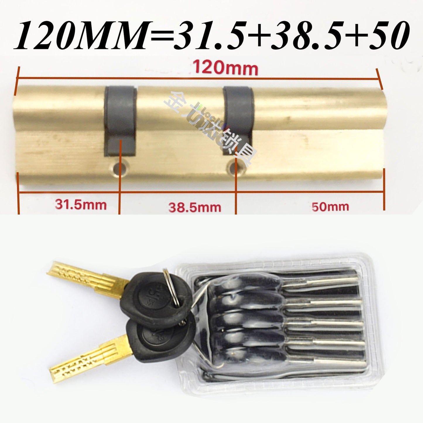Anti-theft door cylinder lock 105 110 115 120 125 130 135 140MM double wheel fork lock cylinder double spring AB door cylinder - KiwisLove