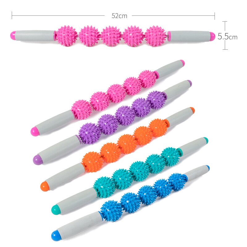 5 Balls Yoga Massage Roller Stick Trigger Point Anti Cellulite Body Massager Slimming Massage Muscle Relax Roller Relieve Stress - KiwisLove
