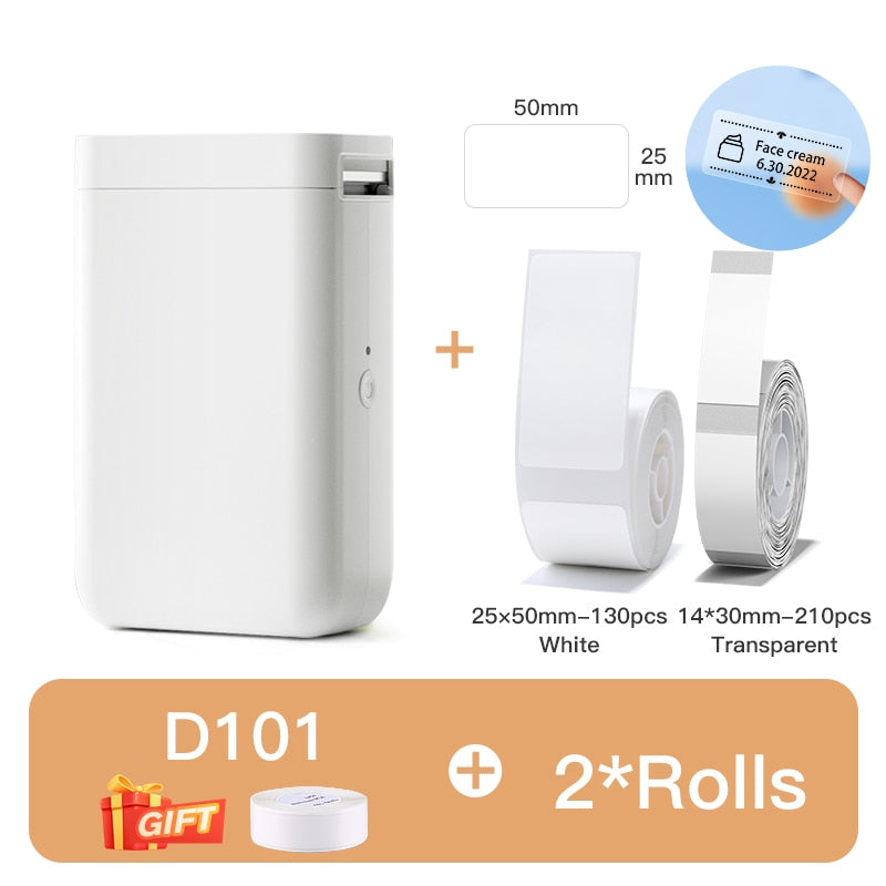 NiiMbot D101 Portable Pocket Label Maker Mini Wireless Inkless Label Printer for Phone Tablet Office Home Organization D11 Plus - KiwisLove