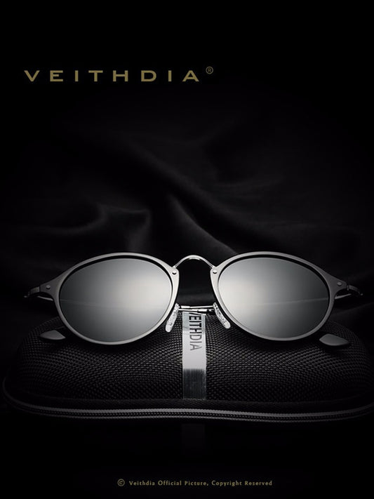 VEITHDIA Brand Designer Sunglasses Fashion Sun Glasses Vintage Polarized Coating UV400 Lens Round Male Eyewear For Women VT6358 - KiwisLove