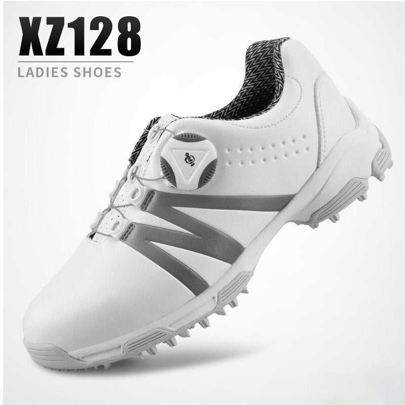 PGM Women Golf Shoes Waterproof Lightweight Knob Buckle Shoelace Sneakers Ladies Breathable Non-Slip Trainers Shoes XZ128 - KiwisLove