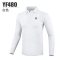 PGM Men&#39;s Winter Long-sleeved T-shirt Soft Warm Elastic Lapel POLO Shirt Top Clothes White Grey Black YF480 - KiwisLove