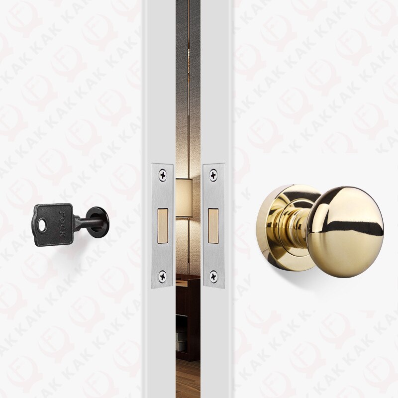 KAK Black Zinc Alloy Hidden Door Lock Invisible Corridor Sliding Door Handle Lock Keyless Mechanical Lock Door Latch Hardware - KiwisLove