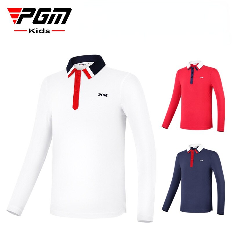PGM Golf Girls Long Sleeve Shirts Autumn and Winter Golf Children&#39;s Wear College T-Shirt Soft YF454 - KiwisLove