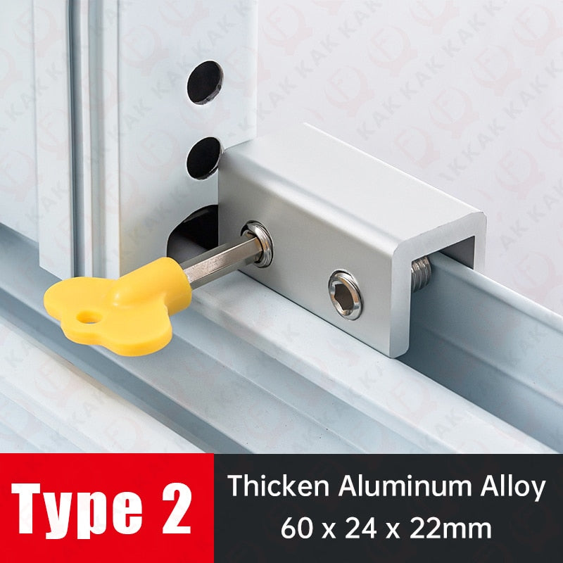 KAK Adjustable Window Lock Stopper Safety Locks for Kids and Pets Anti-theft Door Lock Non Punch Sliding Window Lock Hardware - KiwisLove