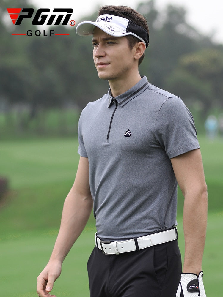PGM Men&#39;s Short Sleeve Golf T-Shirt Summer Striped Print Sport Tshirt Polo Shirt Quick Drying Golf Clothing Sportswear YF245 - KiwisLove