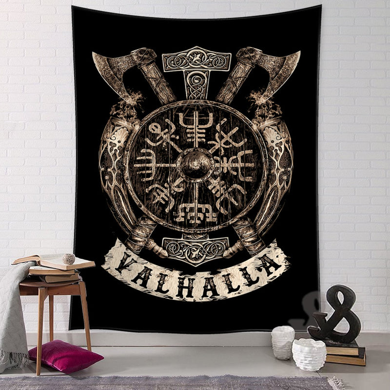 Viking Retro Mysterious Raven Tapestry Wall Hanging Boho Hippie Tarot Witchcraft Living Room Bedroom Home Decor - KiwisLove