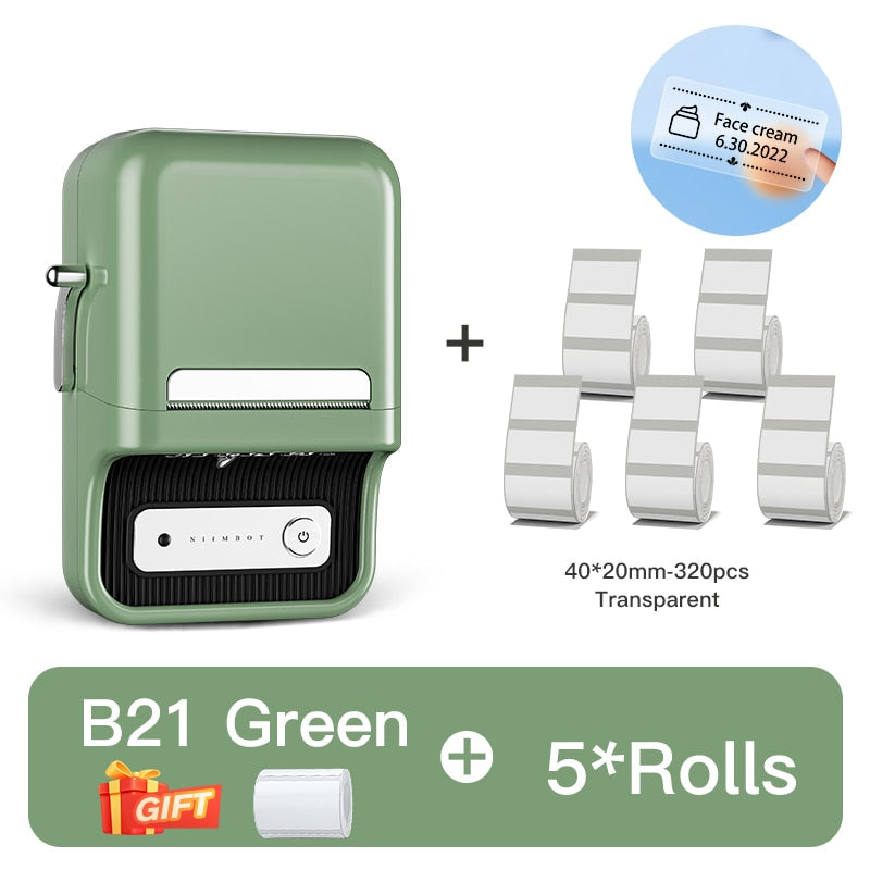 Niimbot B21 Portable Multifunctional Label Printer Wireless Bluetooth Label Maker With Self-adhesive Label for Business Barcode - KiwisLove