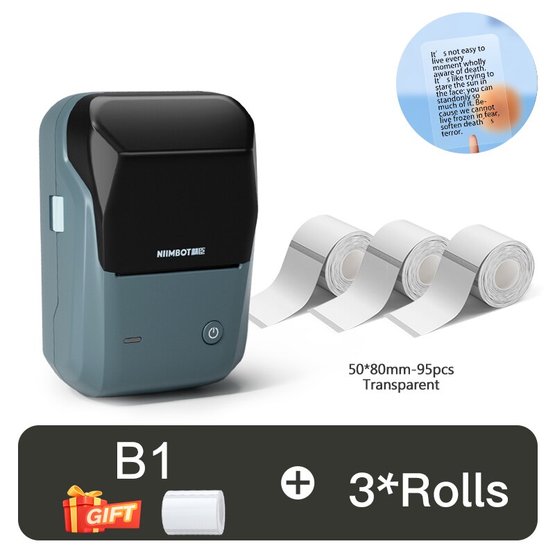 Niimbot B1 Thermal Label Printer Bluetooth Portable Pocket Label Maker Barcode QR Code Self-adhesive Sticker Labeling Machine - KiwisLove
