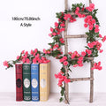 3pc Long Artificial Wedding Arch Flower Garland Silk Wall Hanging Rattan Plastic Vine Home Living Room Window Decor Autumn Plant - KiwisLove