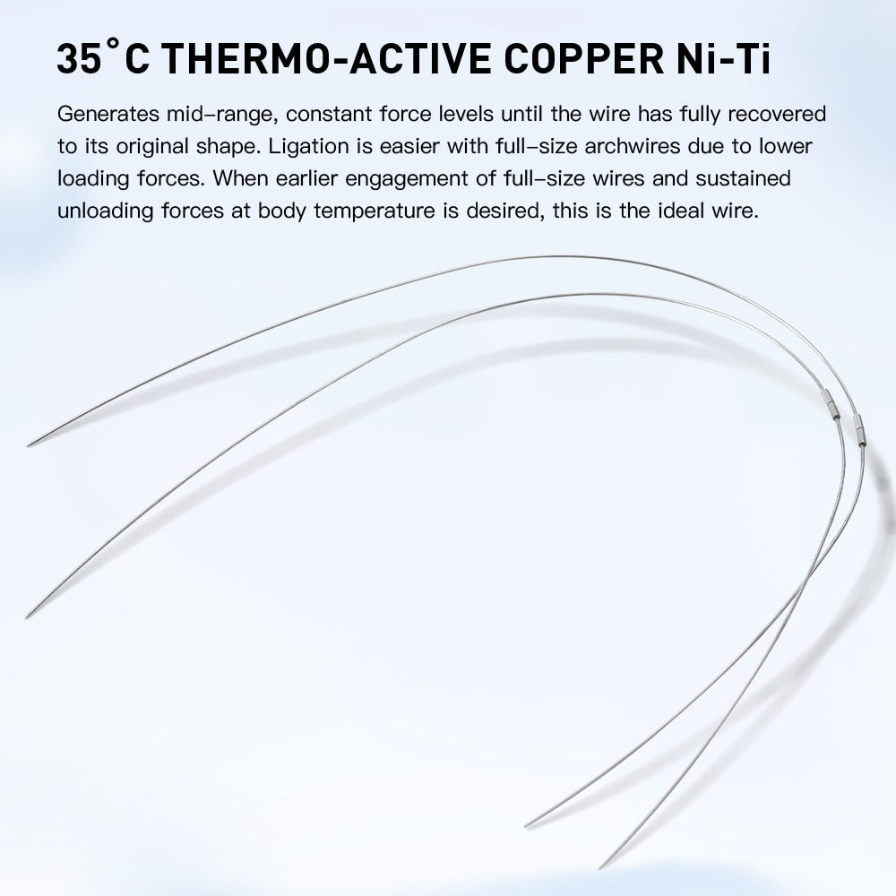 1Pcs/Pack (Total 5 Pcs) Dental Orthodontic Copper 35˚ Super Elastic Cu-NiTi  Archwire With Stops Round / Rectangle Damonform - KiwisLove