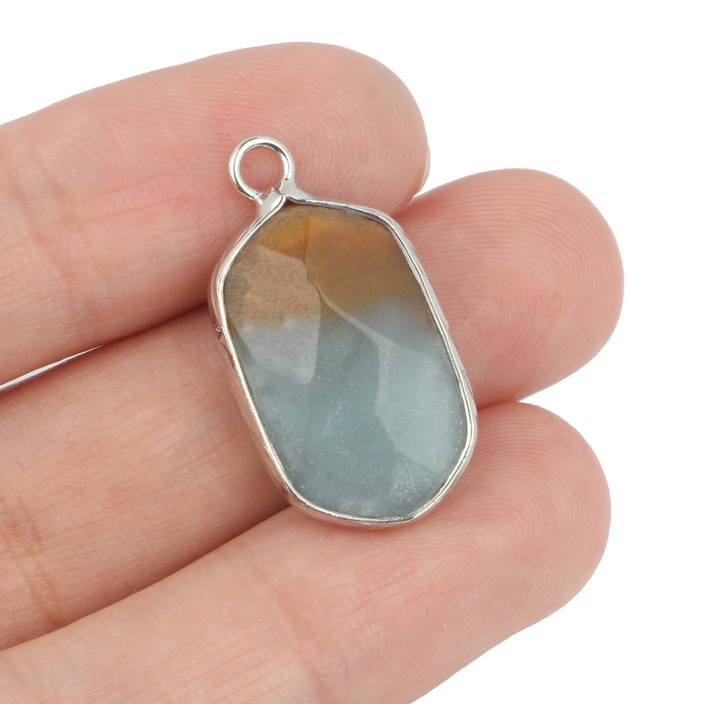 1pc Natural Green Amazonite Pendant Silver Gold Plated Multi Styles Charms Pendants for Necklace Women DIY Jewelry Accessories - KiwisLove