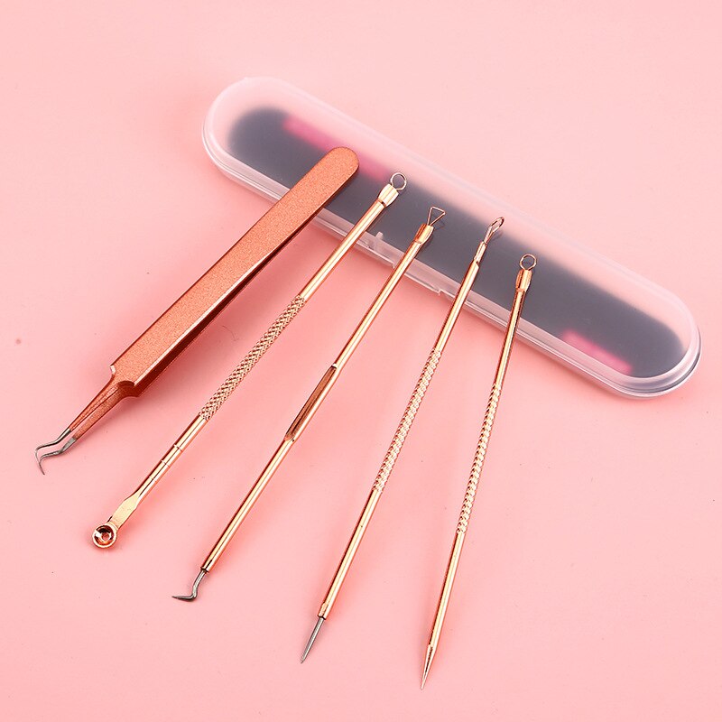 5PCS Blackhead Removal Acne Needles Comedone Black Spot Extractor Pimple Blemish Remover Skin Care Pore Cleanser Needle Hook - KiwisLove