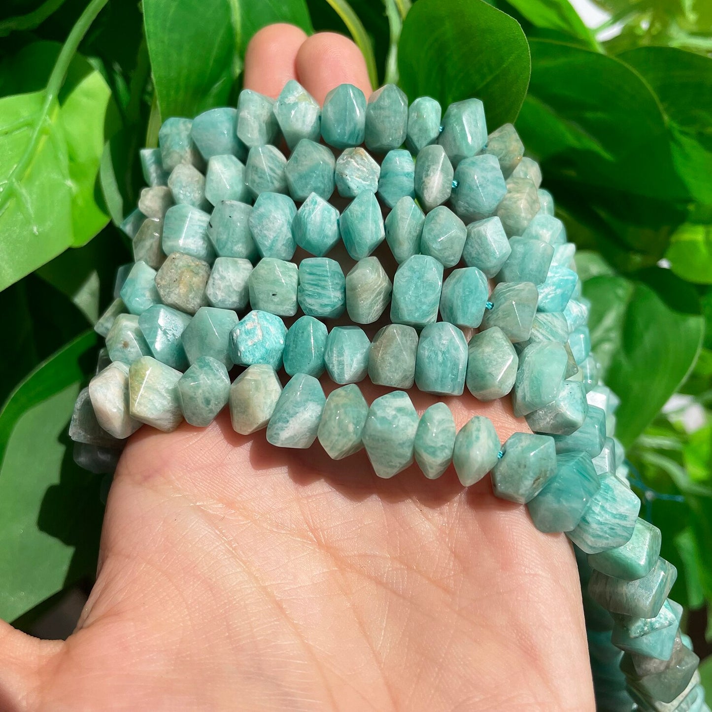 Natural Irregular Blue Amazonite Stone Beads Special Cut Genuine Loose Spacer Beads For DIY Jewelry Making Bracelet Accessories - KiwisLove