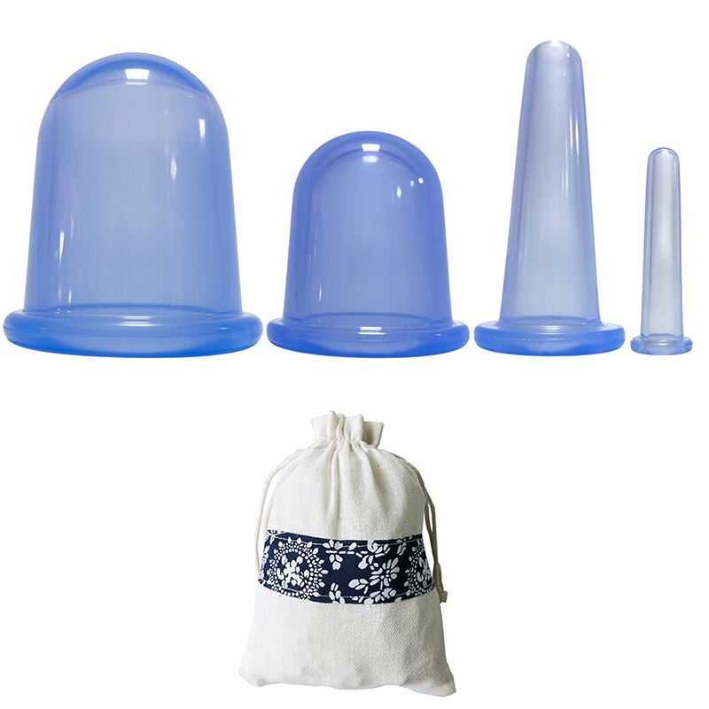 2/4Pcs Jar Silicone Vacuum Cupping Cans for Massage ventouse anti cellulite Suction Cup Face Body Pain Relief Massage masajeador - KiwisLove