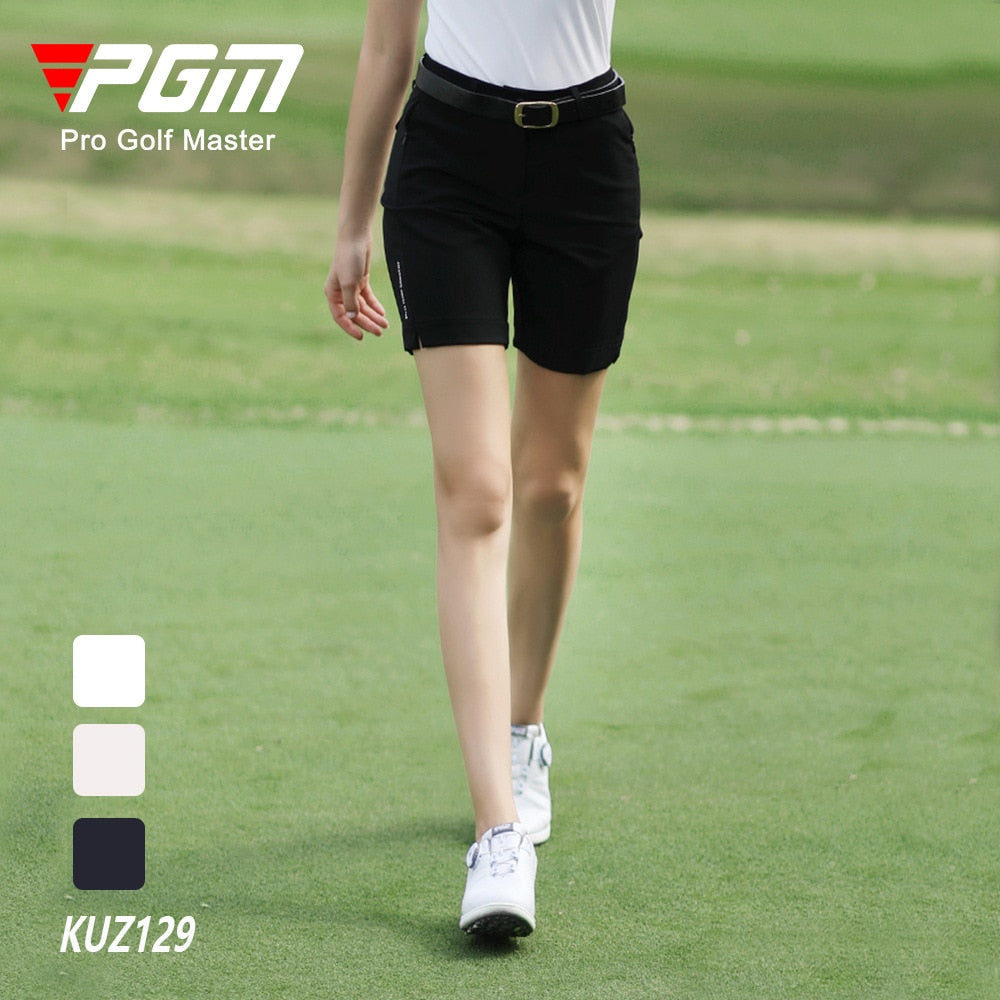 PGM Women Summer Golf Shorts Pants Elastic Waterproof Half Trousers Zip Pocket Ladies Sports Clothing Wear Tennis KUZ129 - KiwisLove