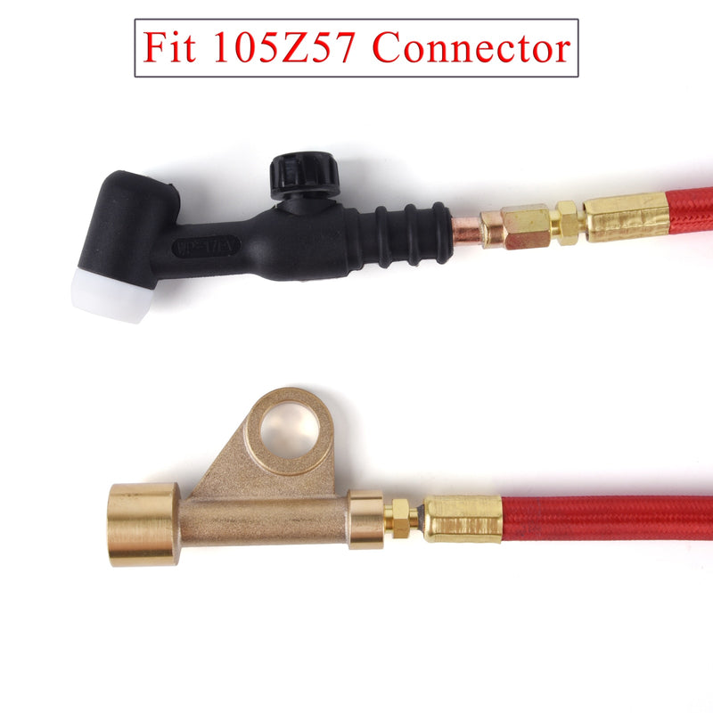 3.8m(12.5ft)/7.6m(25ft)Power Cable  Red Gas Hose TIG Welding Torch Package WP17 Series  150A Fit 105Z57 Connector - KiwisLove