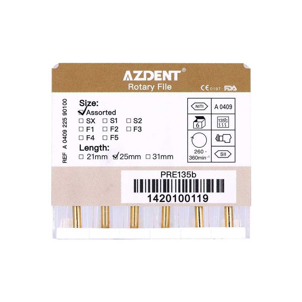1Pack Dental Endodontic Gold Taper NITI Rotary Files Engine Use Expansion  25mm,SX-F3 - KiwisLove