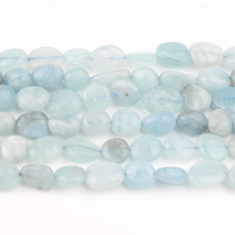 8-10mm Natual Irregular Blue Aquamarines Stone Beads Loose Spacer Beads for Jewelry Making Bracelet Necklace Accessories 15&#39;&#39;