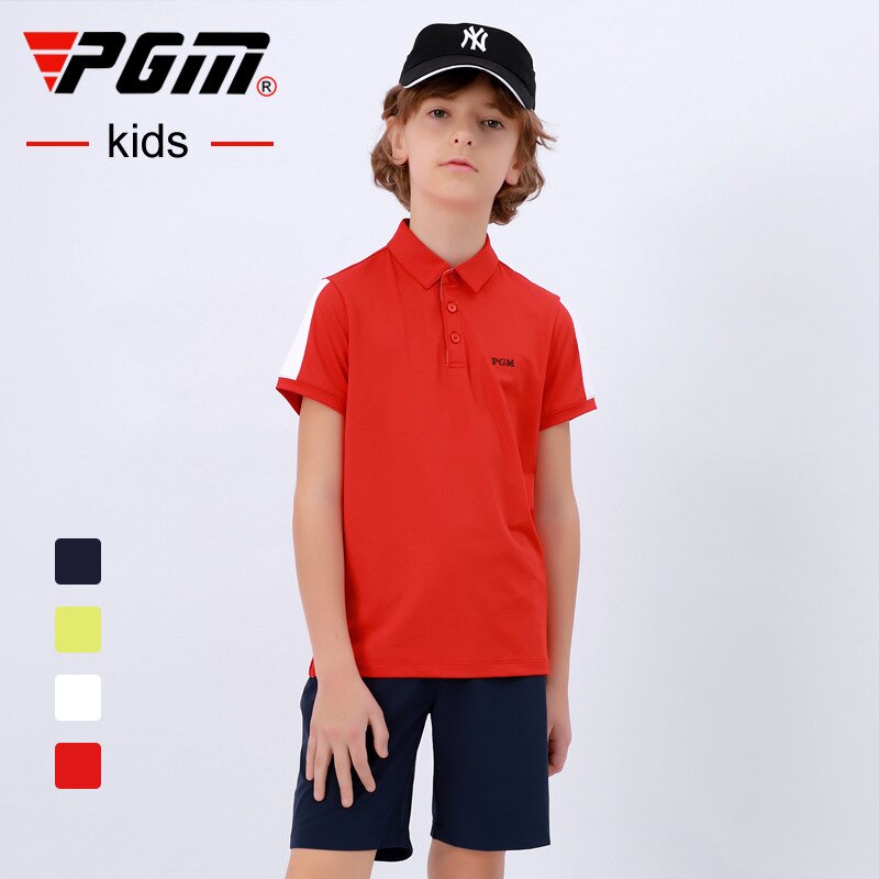 PGM Golf Kid Clothing Summer Boys Golf T-Shirt Short Sleeve Golf Shirts Comfortable And Breathable Tops Golf Apparel S-XL YF403 - KiwisLove